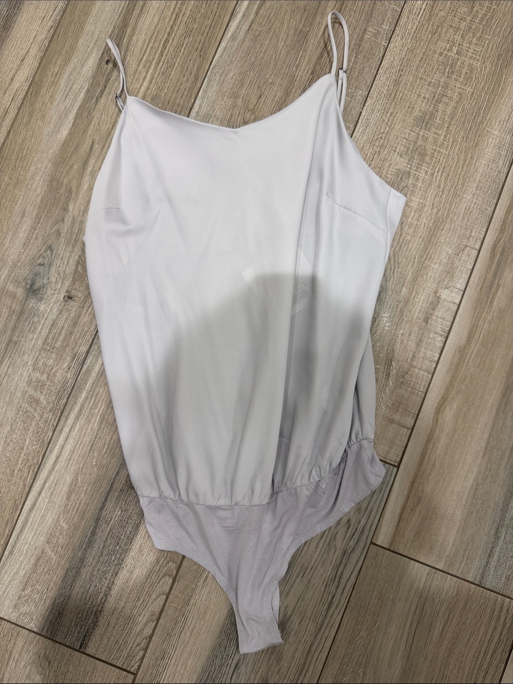 NWT Light Gray Sleek Spaghetti-Strap Bodysuit